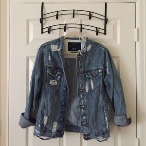 Zara Men's Distressed Denim Jacket