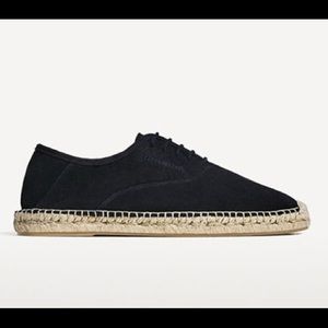 🆕 black leather Zara espadrilles shoes