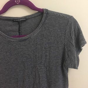 Brandy Melville Striped Navy Stretchy Crop Tshirt