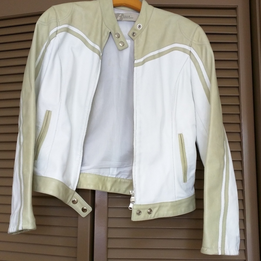 Leather jacket motorcycle-style