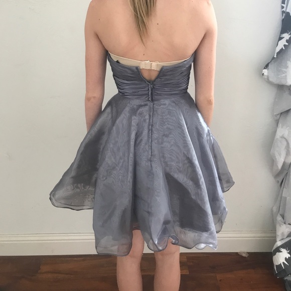 Grey Babydoll Style Homecoming Dress - Picture 3 of 4