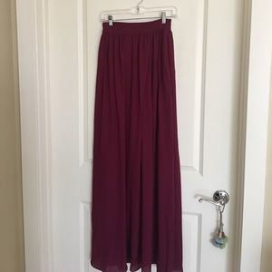 Prom or a wedding - long silken maroon skirt