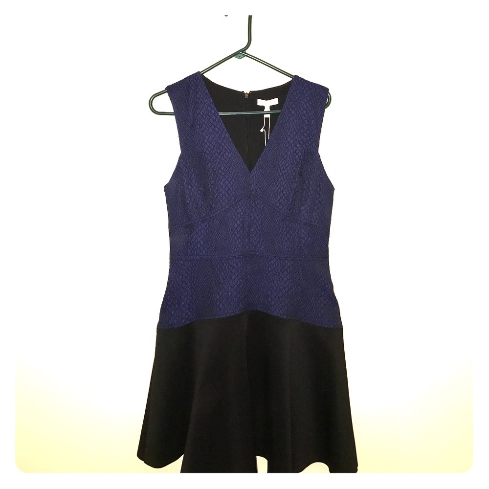 Rebecca Taylor V-Neck Snake Jacquard Dress