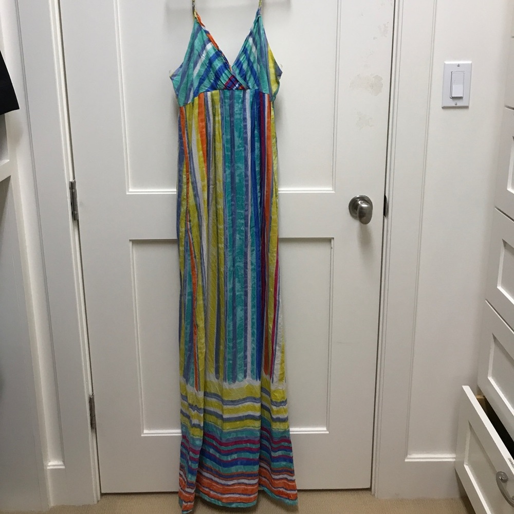 Rainbow Stripe Maxi Dress