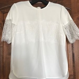 White blouse with lace detail