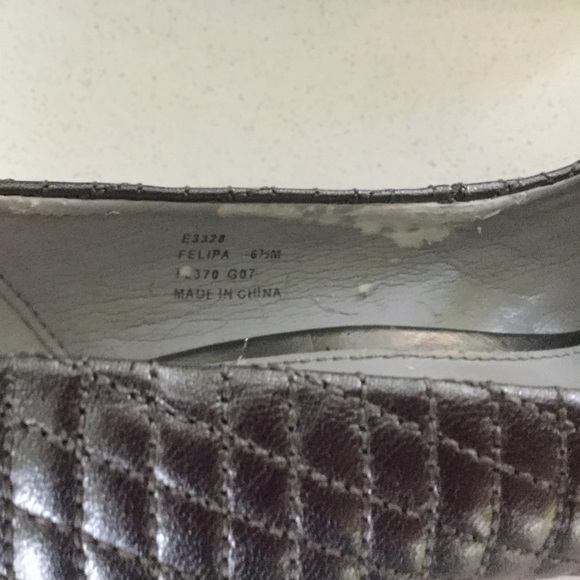 CALVIN KLEIN NEW SAMPLE metallic peep toes SZ 6.5 - Picture 3 of 4