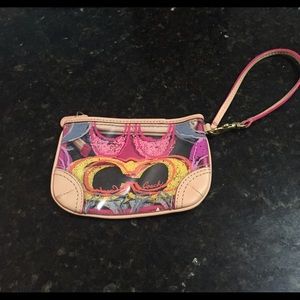 Coach clear summer scribble wristlet