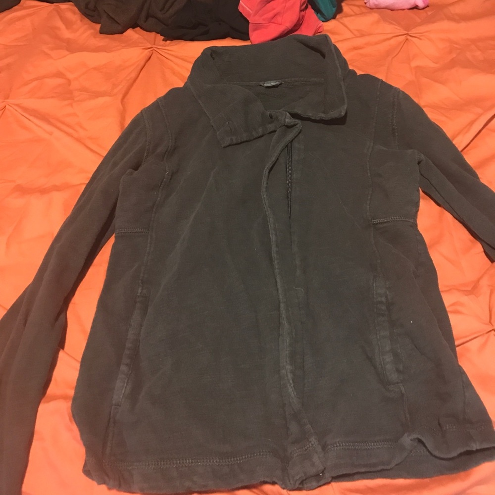 Gray zip up sweater