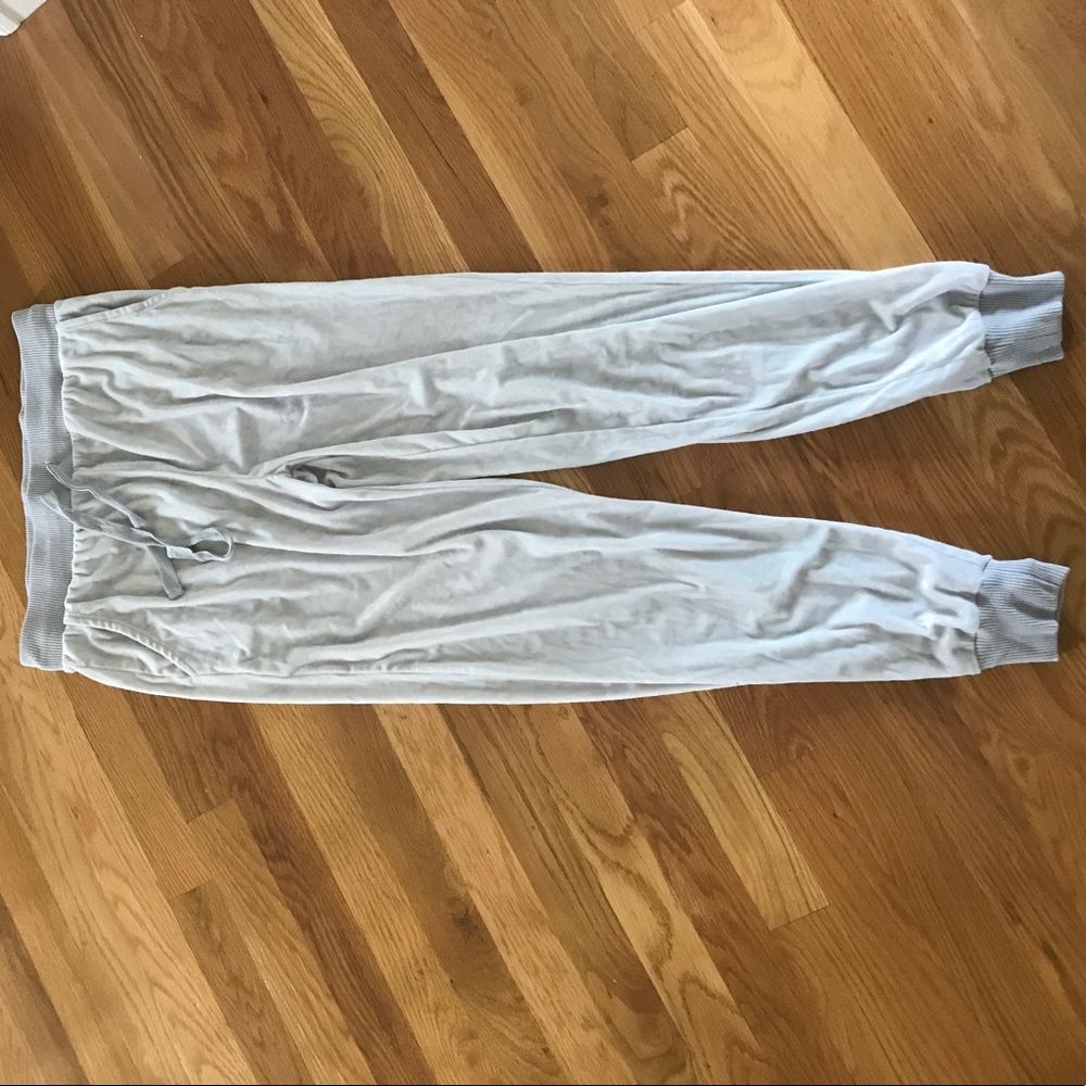 Light grey velvet Aerie joggers