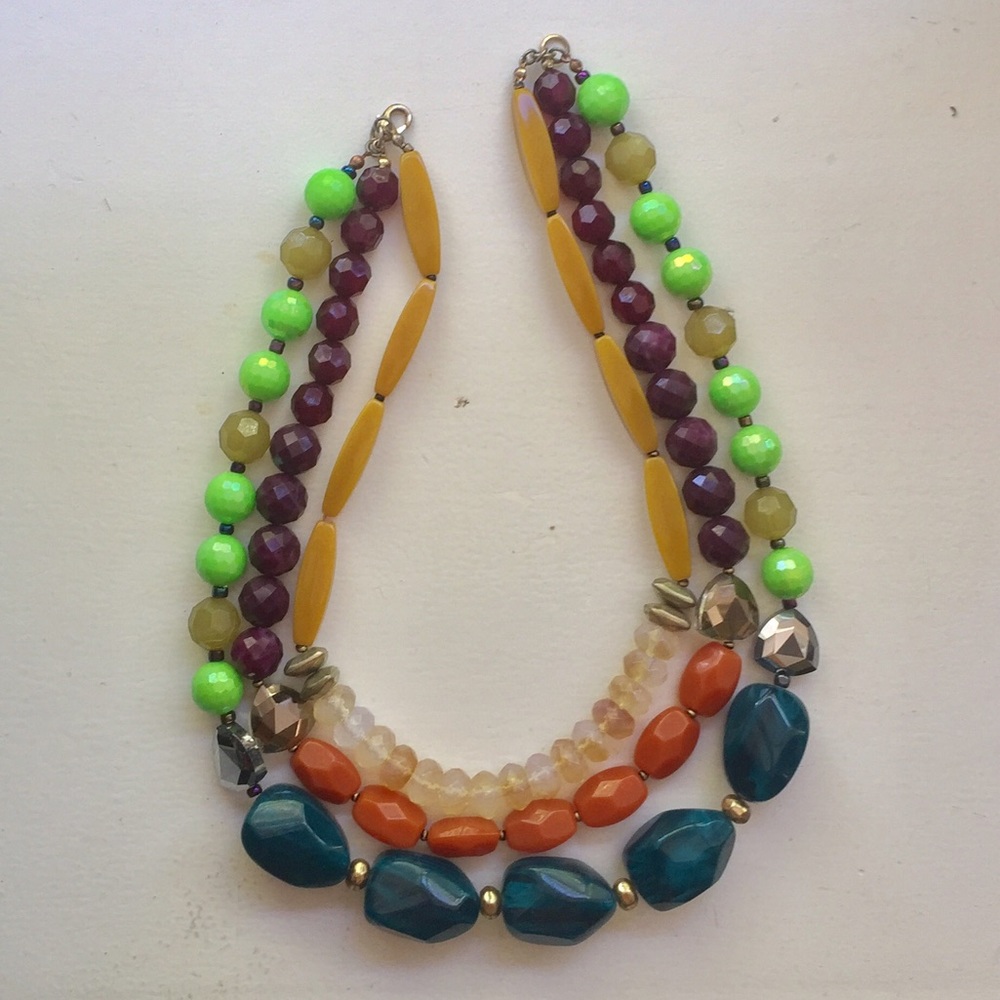 Abthropologie 3 Strand Statement Necklace