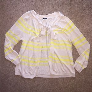 J crew tan top with yellow stripes