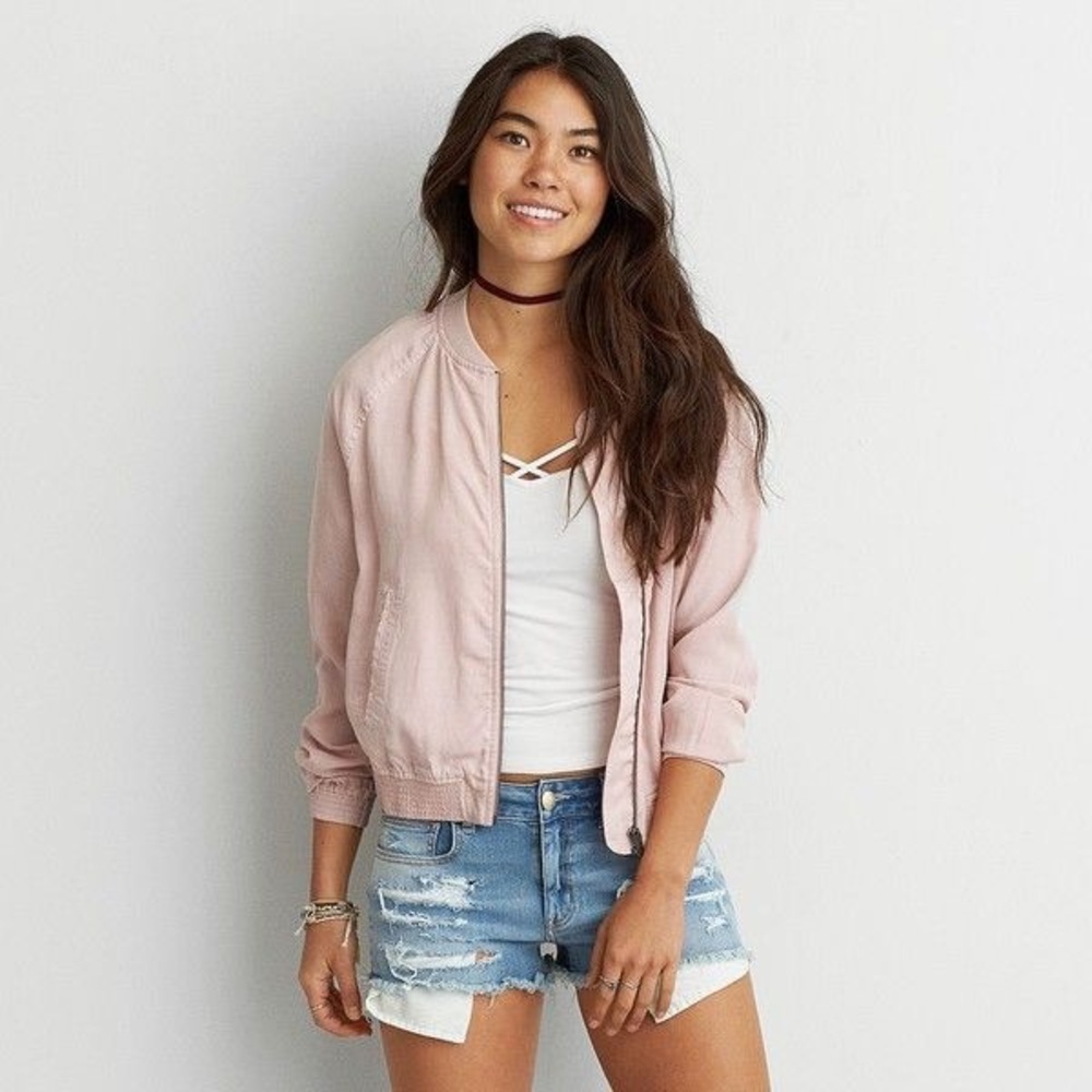 Pink bomber jacket