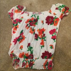 A white floral tank top