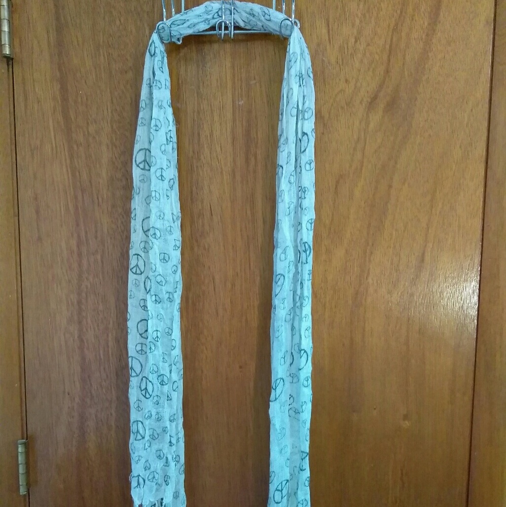 White peace design scarf
