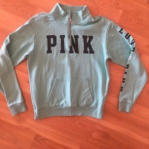 PINK teal quarter zip