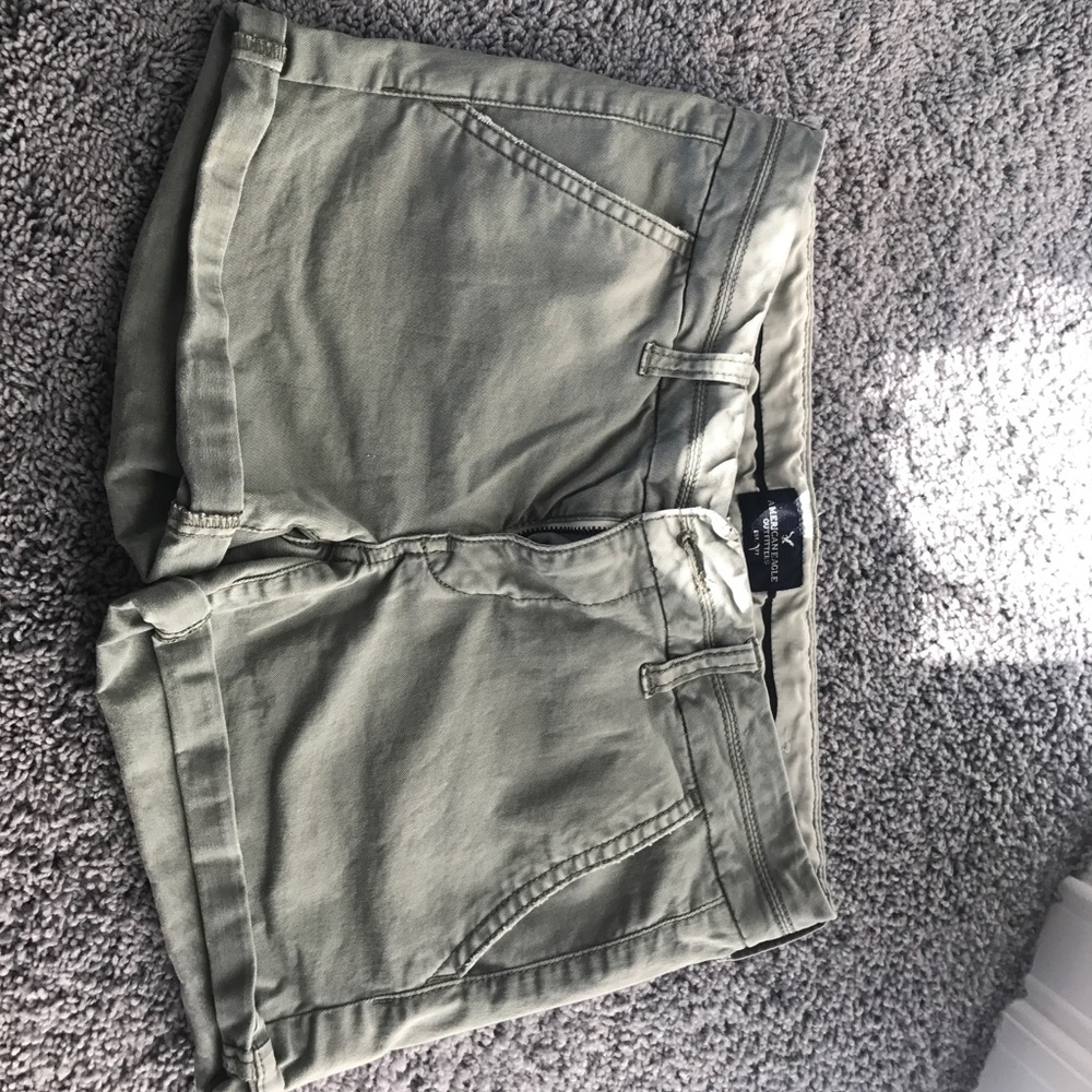 Army green American Eagle shorts
