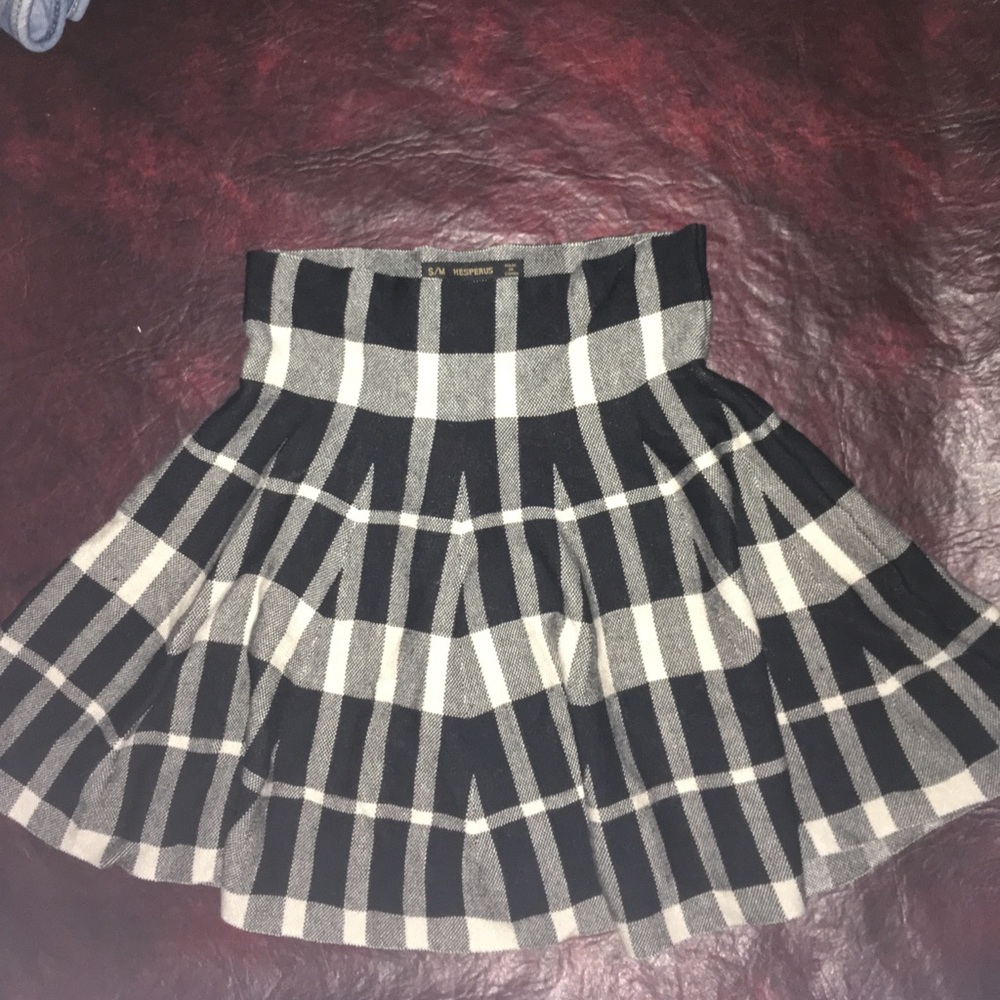 Grid Print Sweater Knit Skirt