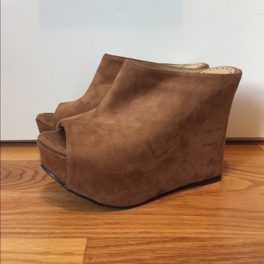 Faux Suede Peeptoe Booties