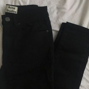 new acne black pin jeans size 25/34
