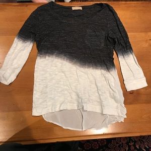 Language Long Sleeve Ombré Top