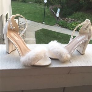 Faux fur heels