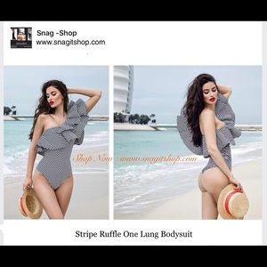 Striped Ruffle One Lung Bodysuit
