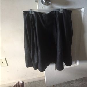 Distress leather skater skirt