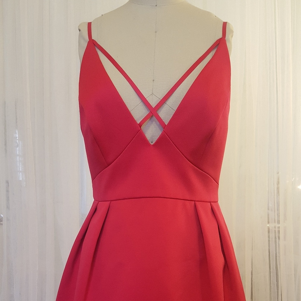Topshop Hot Pink Strappy Cut Out Dress