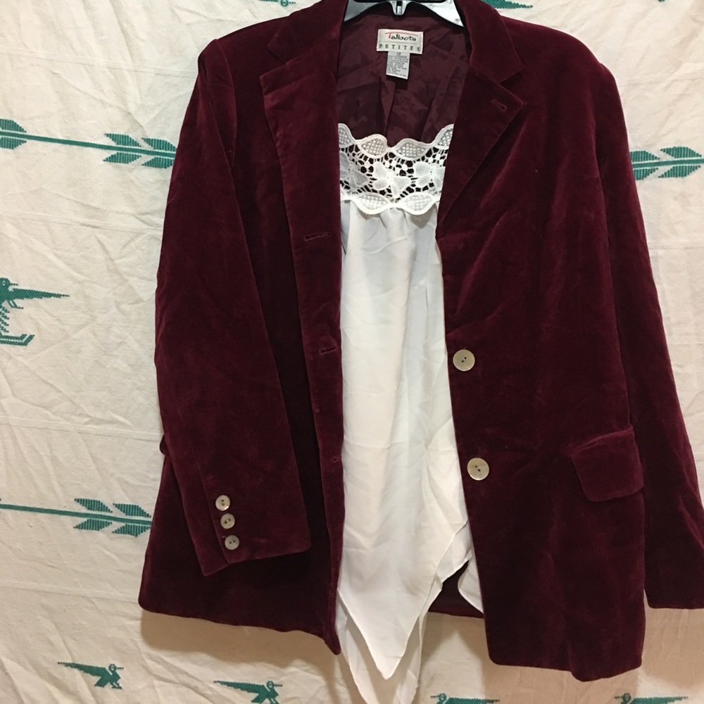 Red velour blazer