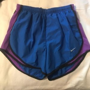 Nike dri-fit blue/purple/black running shorts