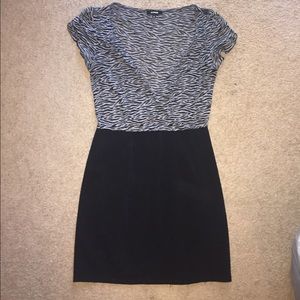 Express black dress with zebra print