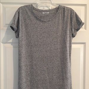 Grey Tee with Cuffed Sleeves