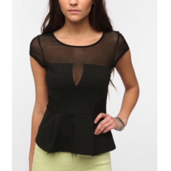 Silence & Noise Black Peplum Top - Picture 1 of 3