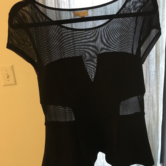 Silence & Noise Black Peplum Top - Picture 2 of 3