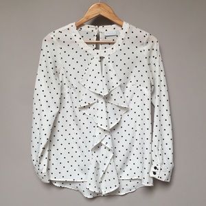NEW YORK AND COMPANY POLK A DOT BLOUSE