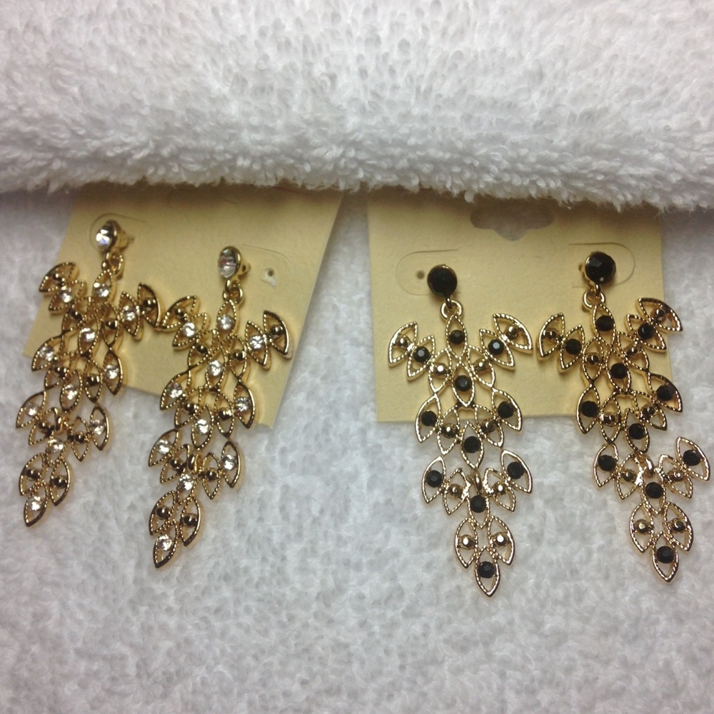🔥NWT! BOTH 2 pair post chandelier earrings +Gift