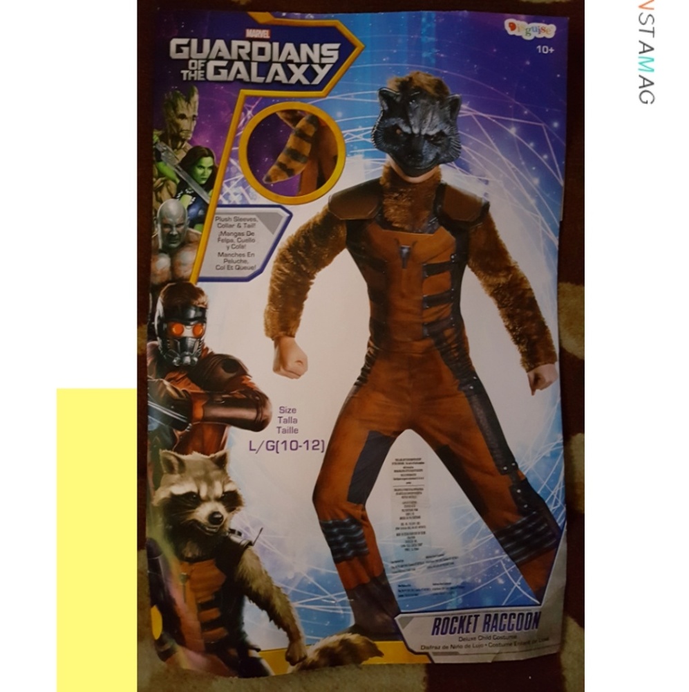 Rocket Racoon Costume Size Lg 10-12