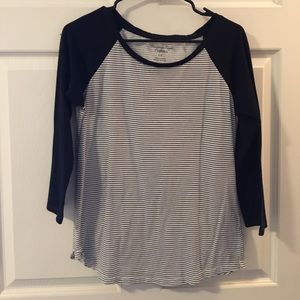 Stripped base ball tee