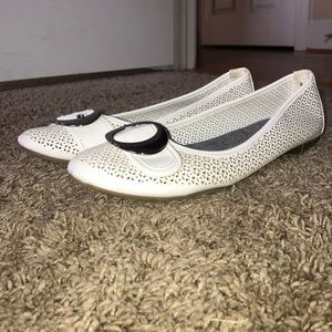 White Dr. Scholls flats