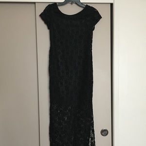 Black laced long dress