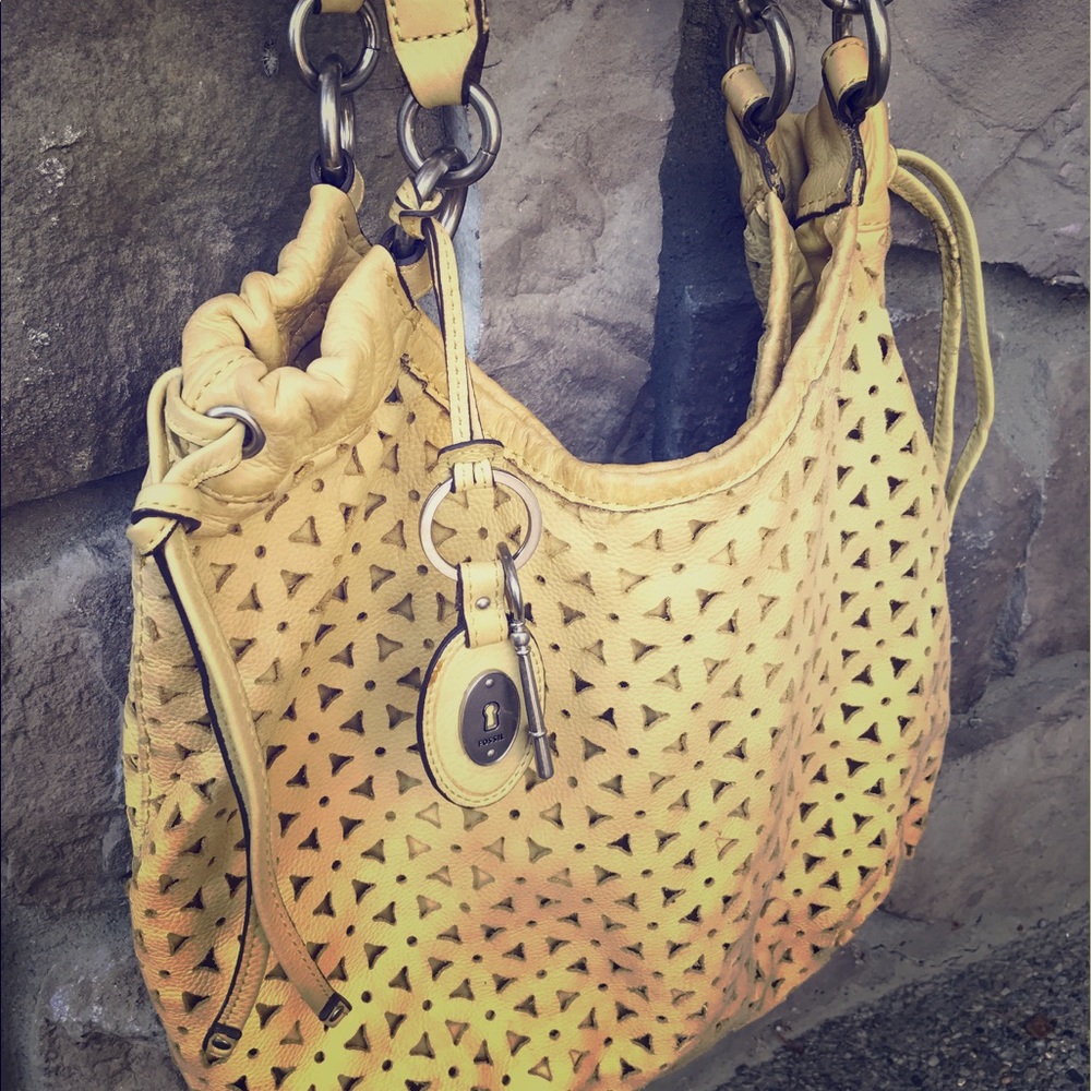 Fossil Key-Per leather hobo