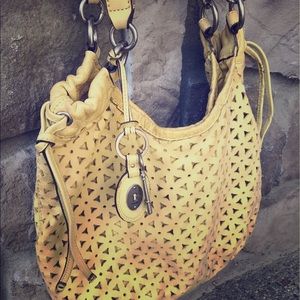 Fossil Key-Per leather hobo