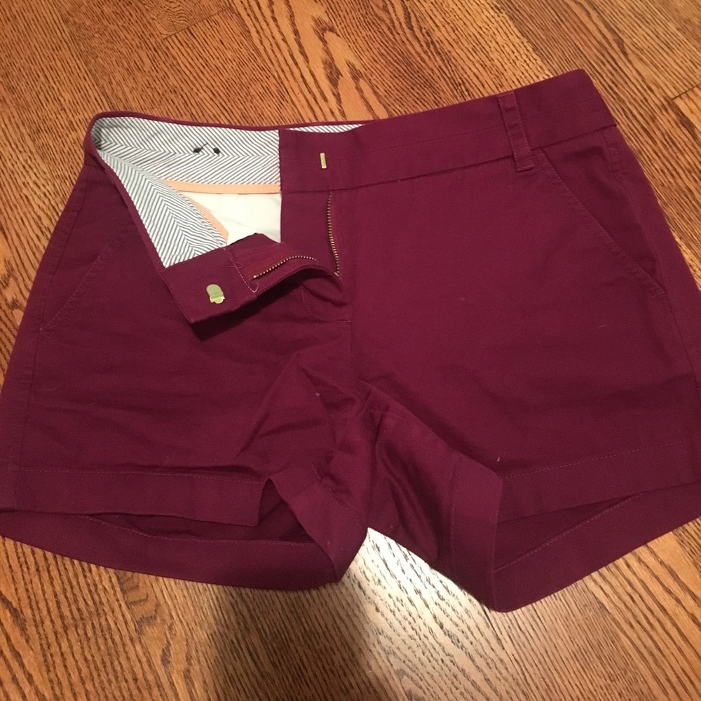 J Crew Burgandy Chino Short Size 2 3"