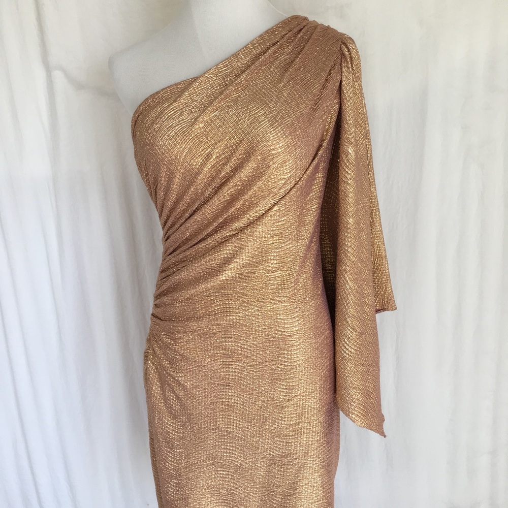 Gold Purple Lavender Metallic Event Dress