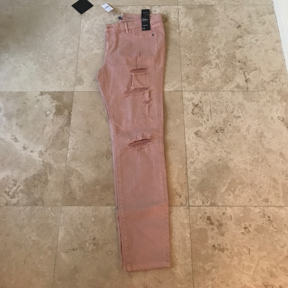 New York and company pink ripped jeans