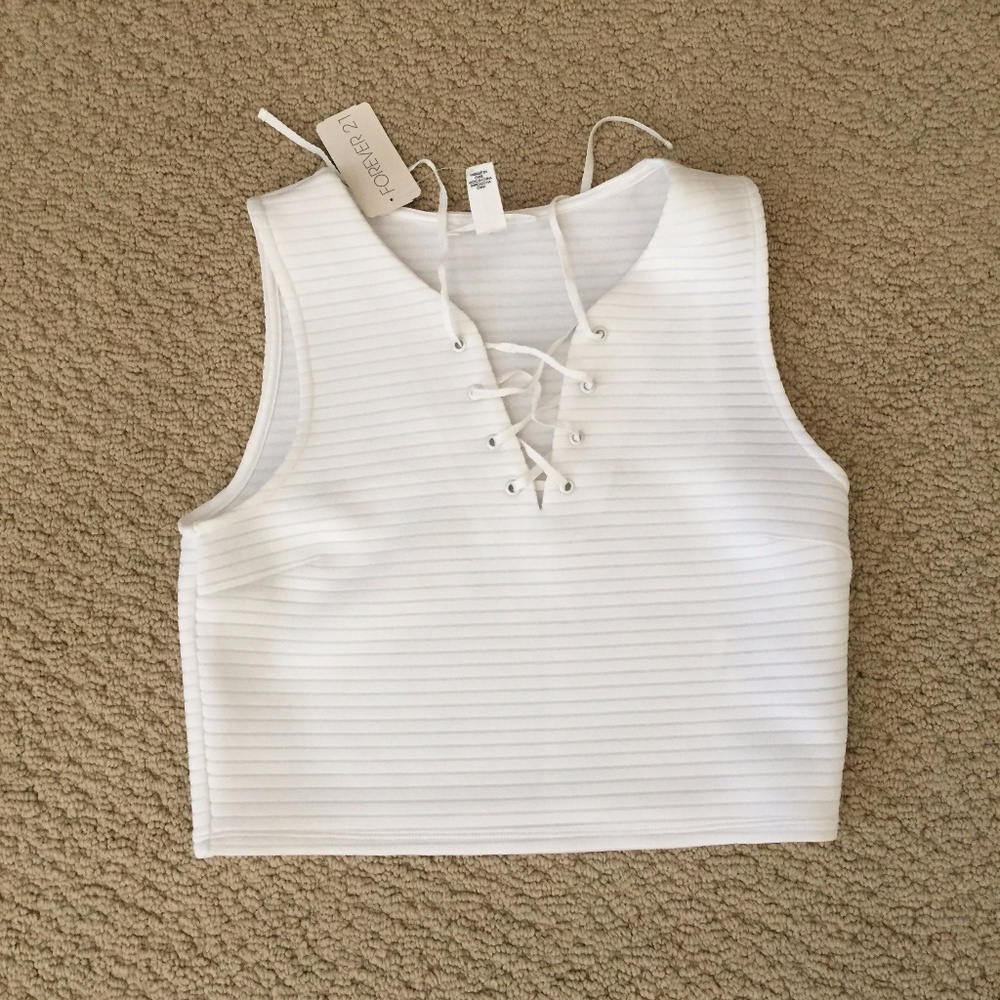 Lace Up Crop Top Tank Top, BRAND NEW