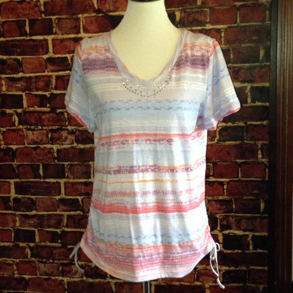 NWOT Gloria Vanderbilt. Multi Color. Cinched Side - Picture 1 of 6