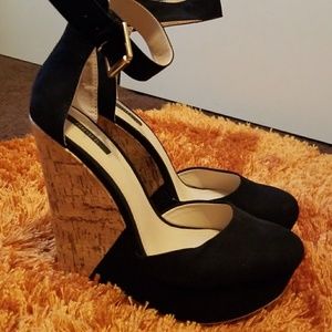 Black suede Forever21 wedges