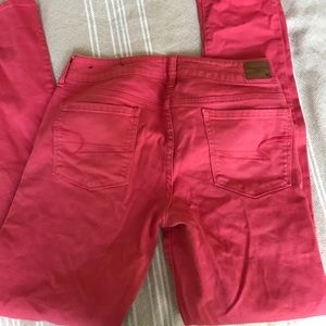 American Eagle Coral Skinny Jeans