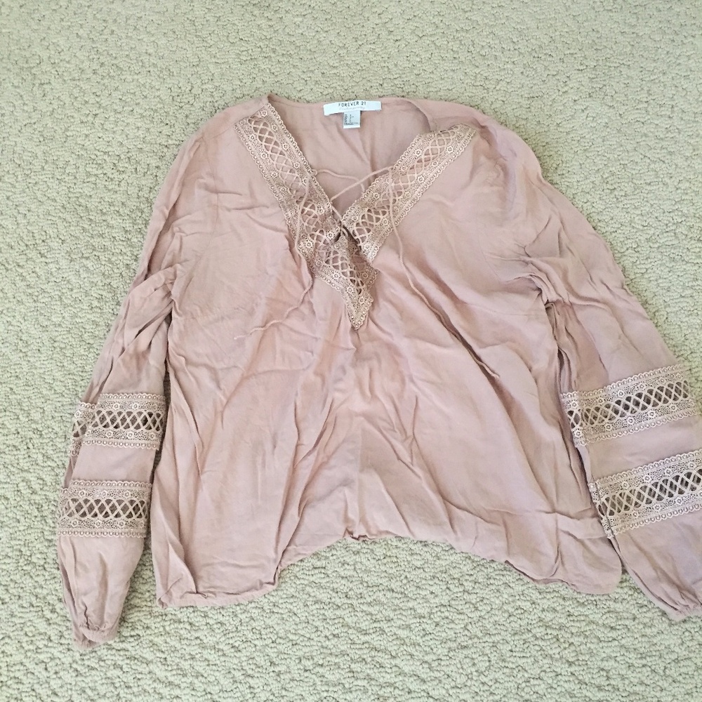 Lace Up Blouse, WORN ONCE